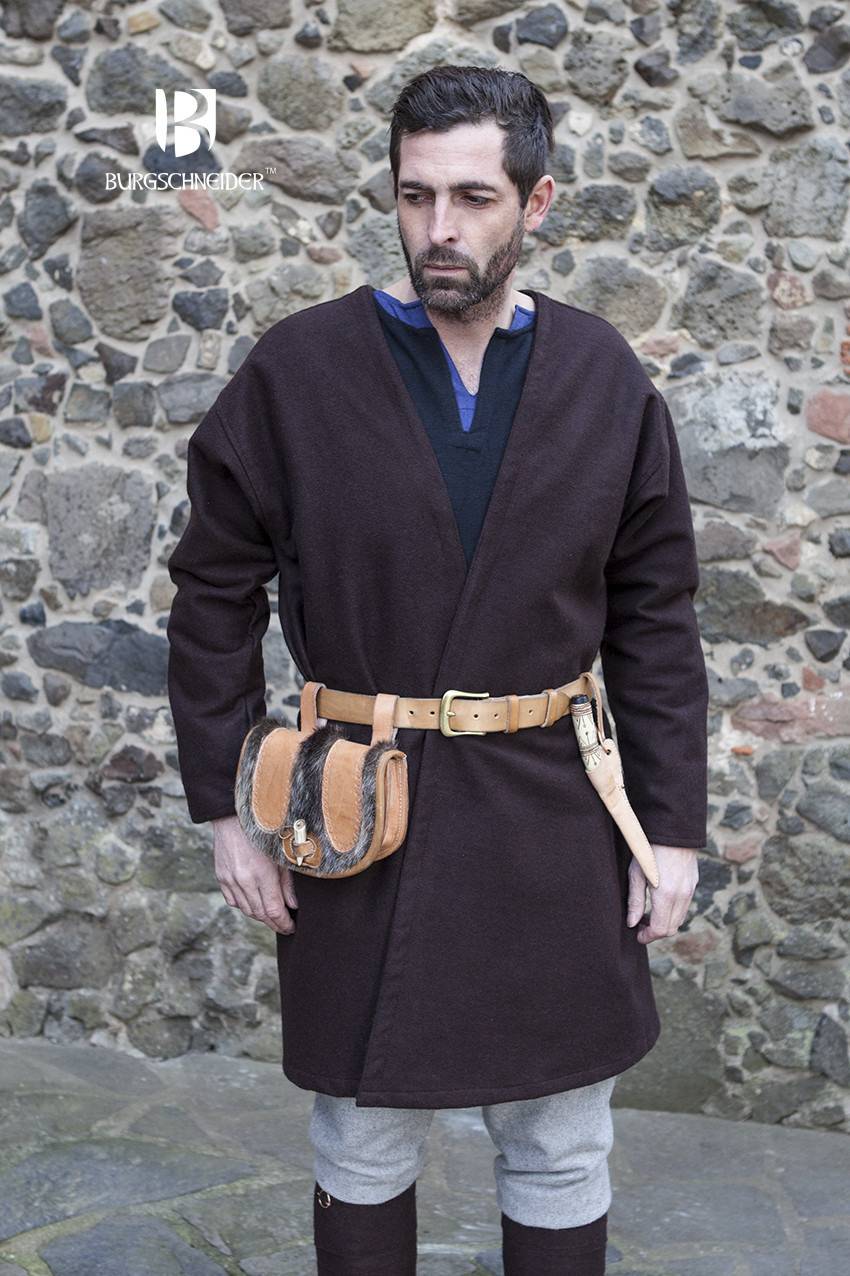 Viking Kaftan Loki in Wol in Bruin