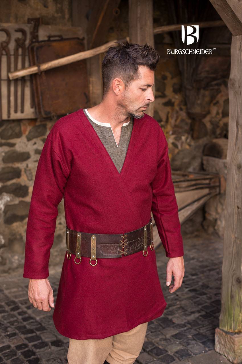​​​​​Wikinger Klappenrock Loki in Wolle in Rot