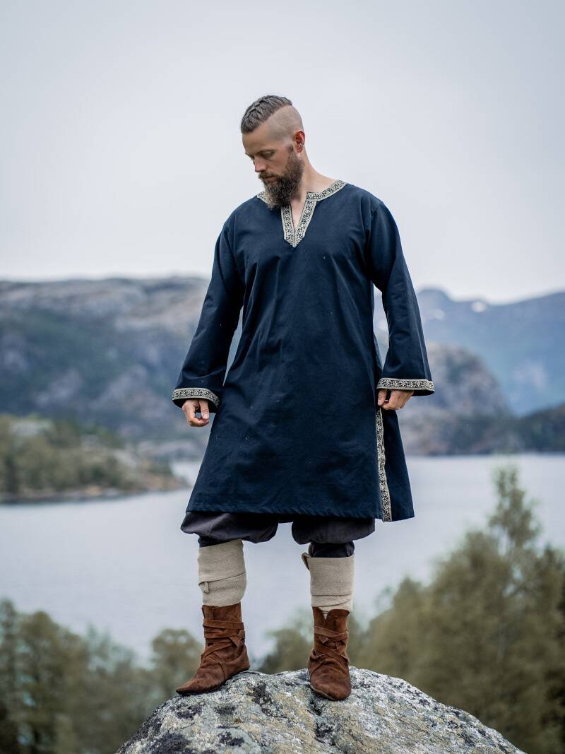 Viking-Romeins-Middeleeuws Tuniek in Zwart
