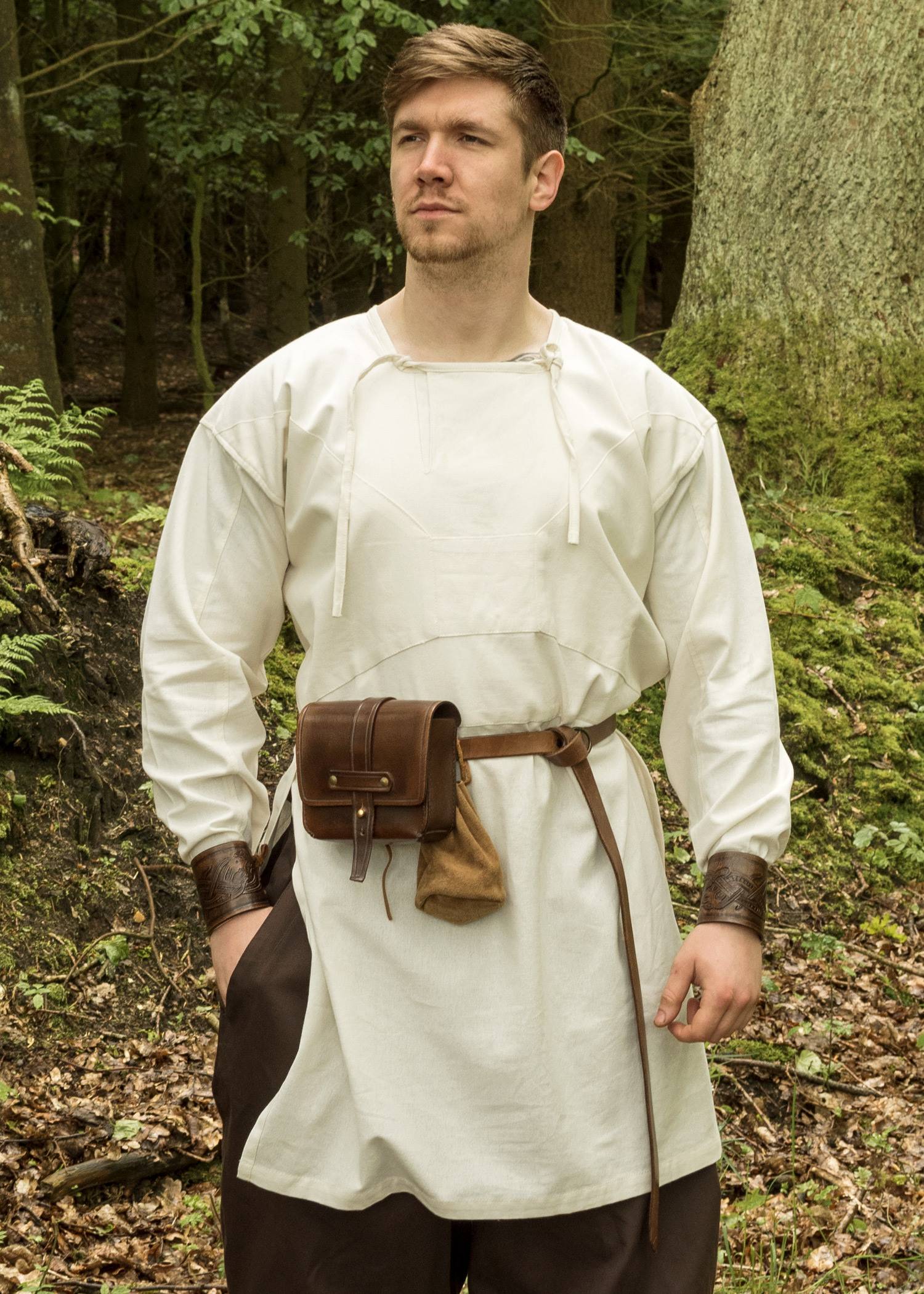 ​Viking Tuniek, Katoen `Viborg Rekonstruktion` 11e eeuws in Natuurkleur