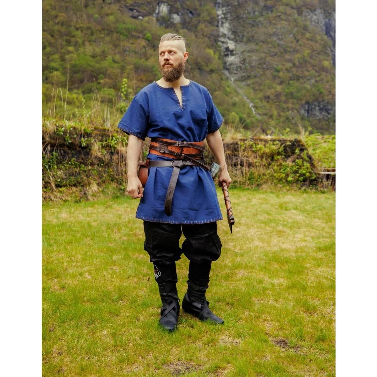 Viking tuniek korte mouwen in Blauw