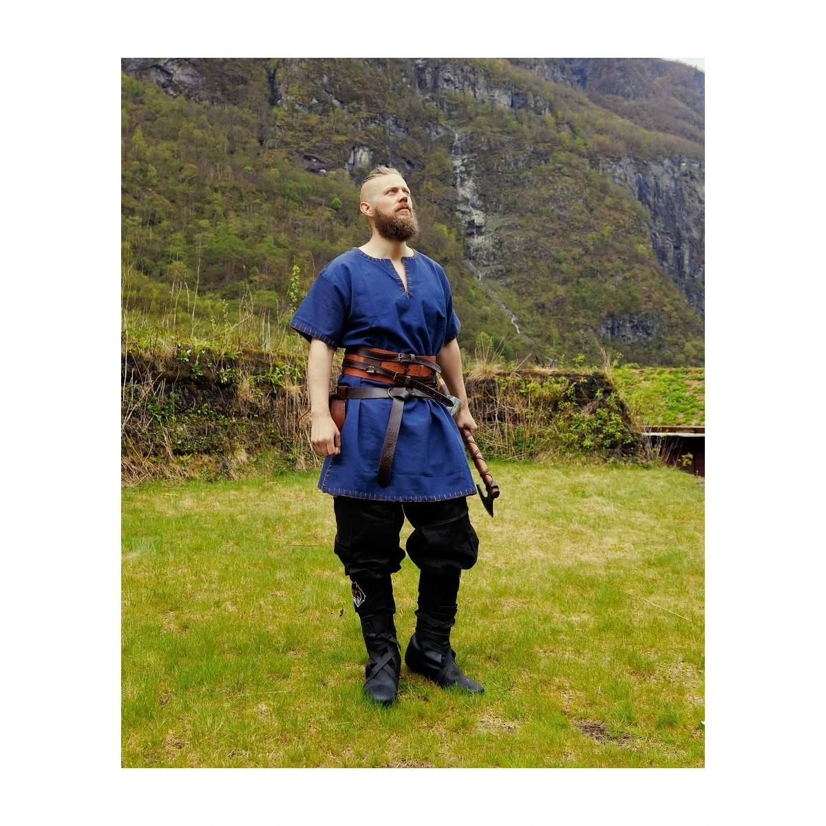 Viking tuniek korte mouwen in Blauw