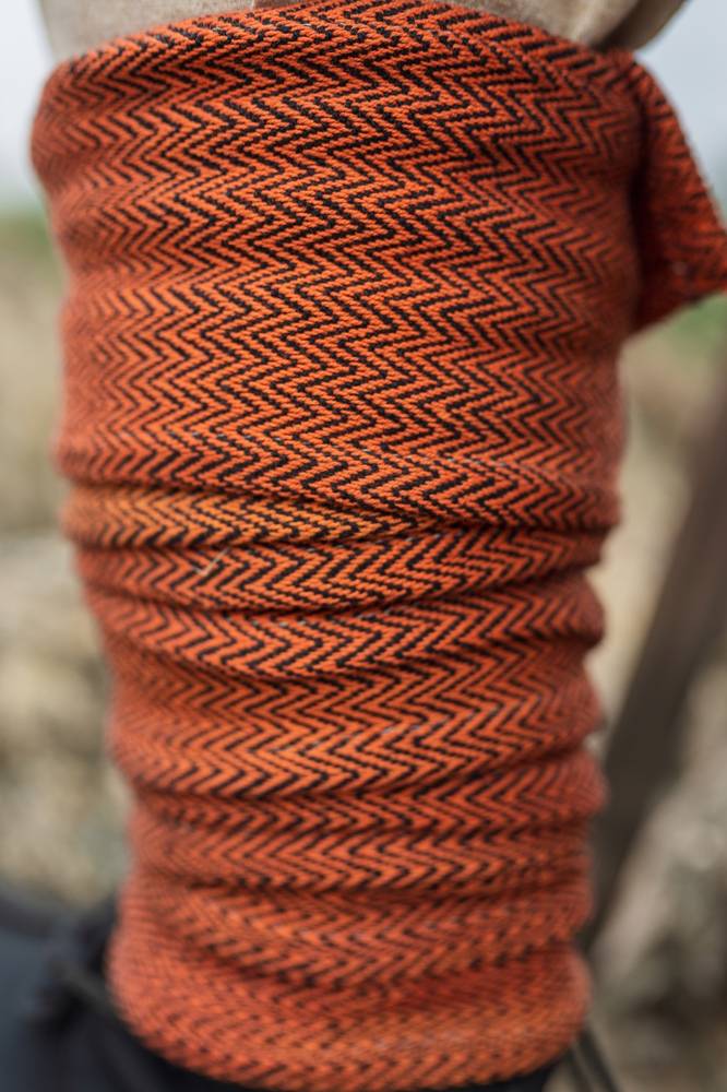 Wikinger Wadenwickel Satz in Gradmotiv und Orange
