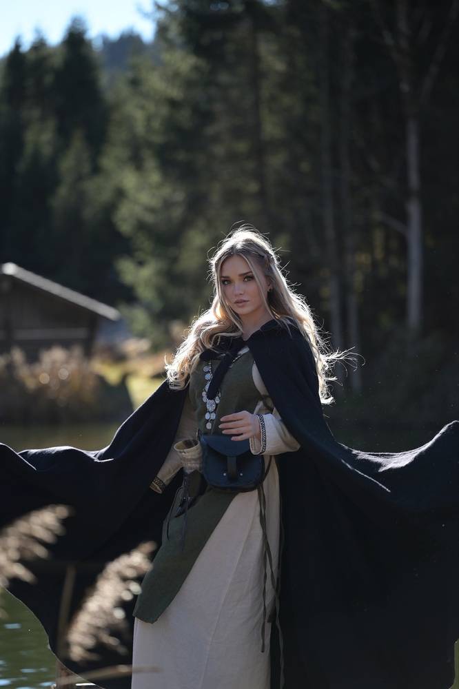 Viking Dames Overkleed in Groen in Katoen