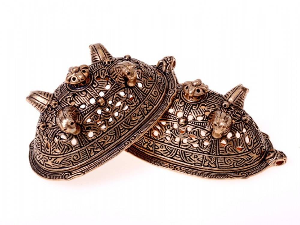 Viking Paardenkop Fibula uit Birka in Brons 900-950 na Chr.