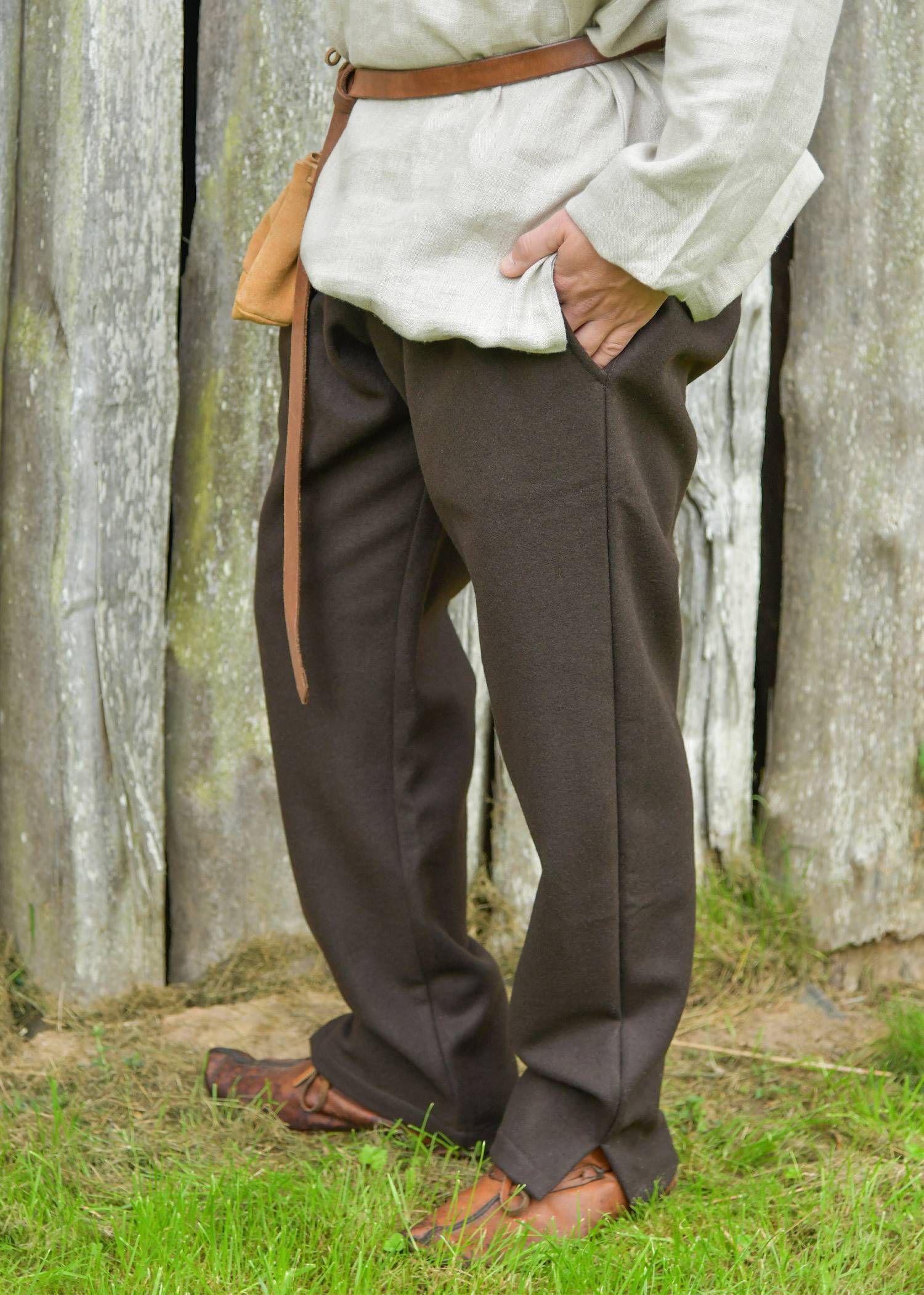 Viking broek "Floki" in 100% wol, in bruin