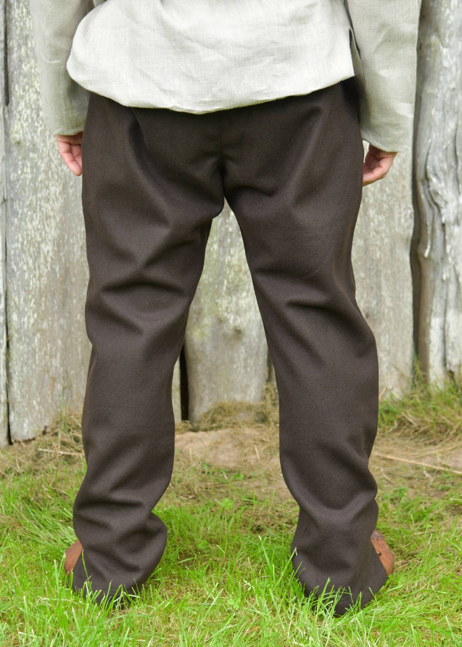Viking broek "Floki" in 100% wol, in bruin