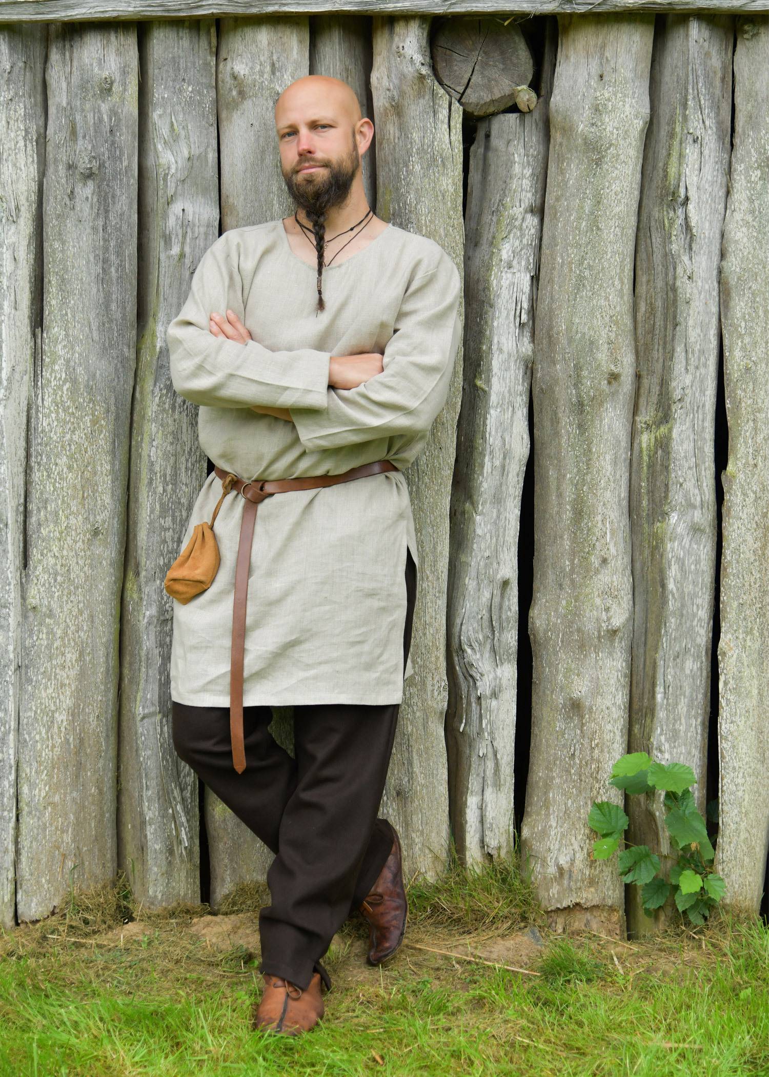 Viking broek "Floki" in 100% wol, in bruin