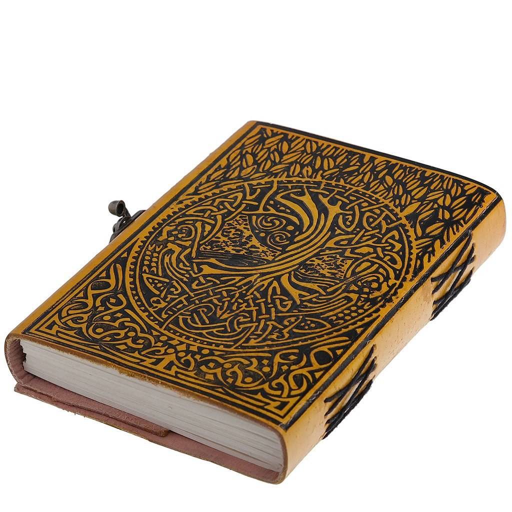 Mittelalterliches nordisches Yggdrasil Tree Lederbuch mit Verschluss