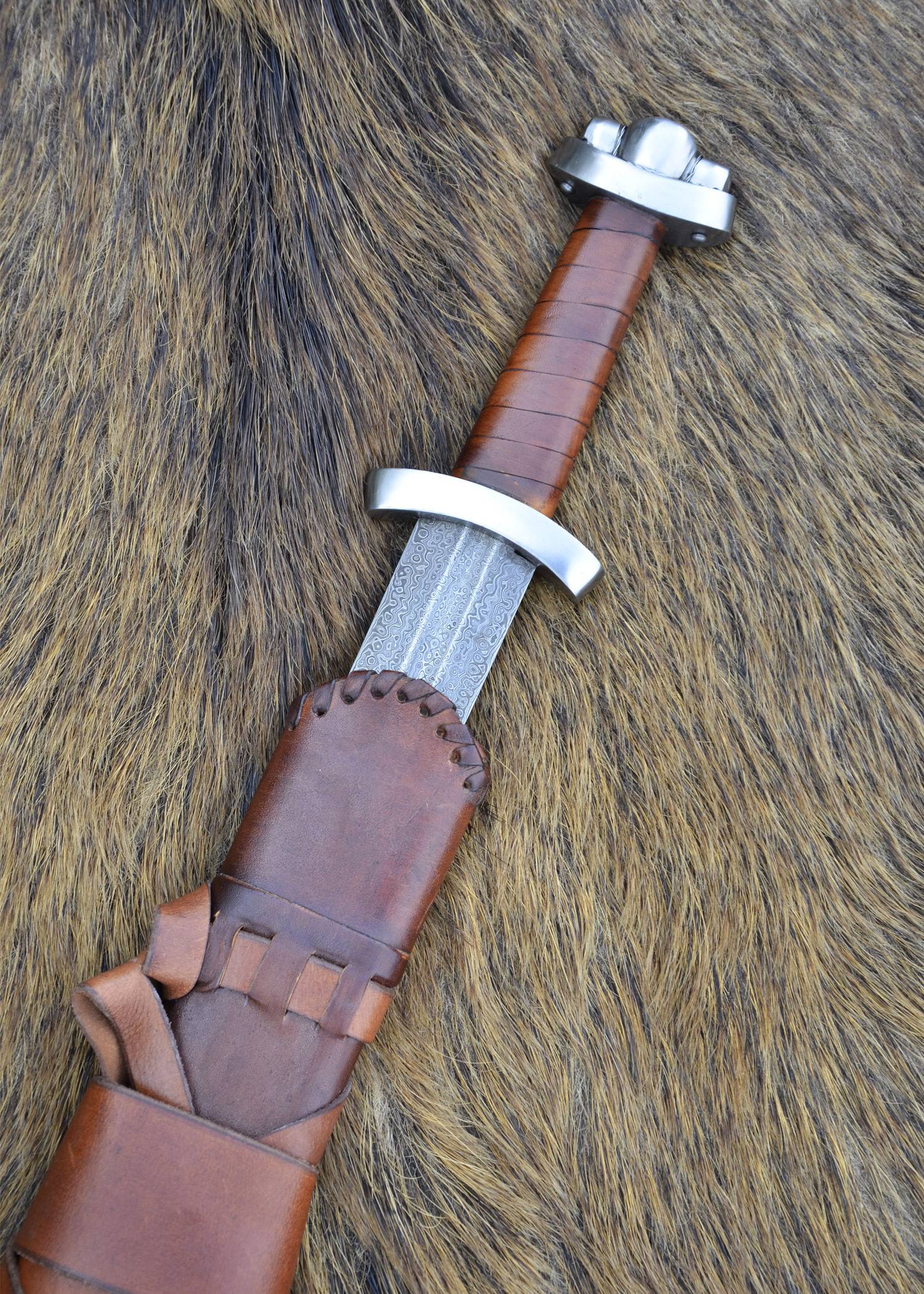 Viking Zwaard Godfred Damaststaal 8e eeuws (deco)