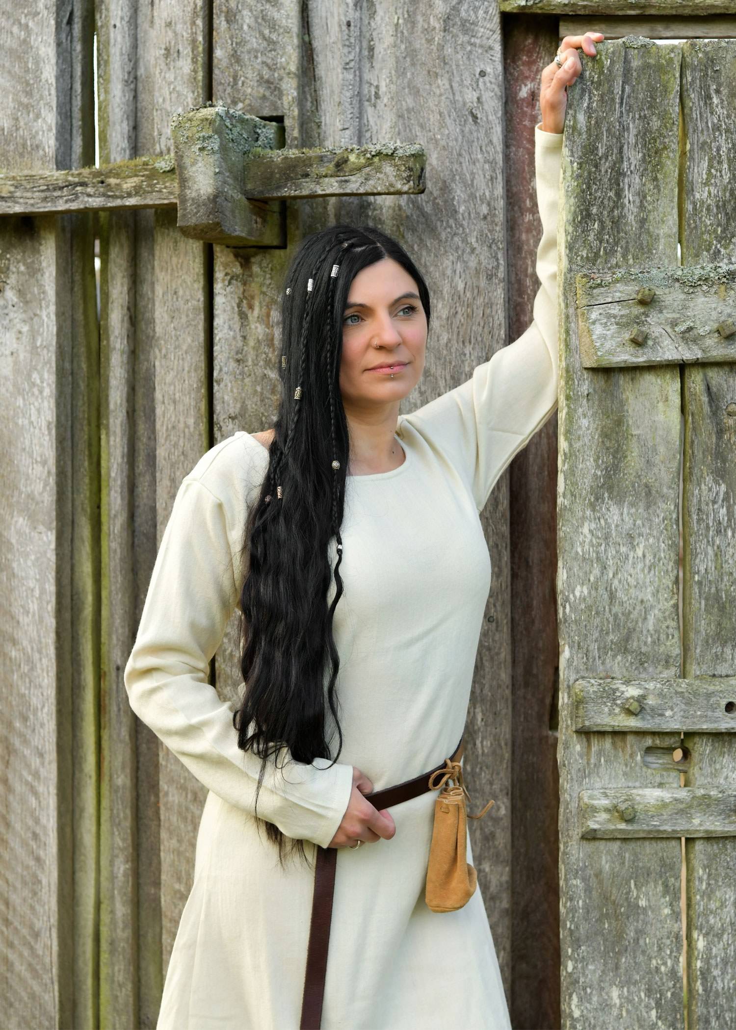 Vikingjurk Lagertha in 100% wollen keperbinding, natuurlijke kleur