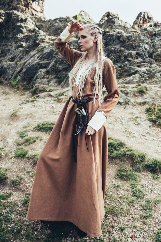 Viking Dames Jurk, Lagertha in Bruin