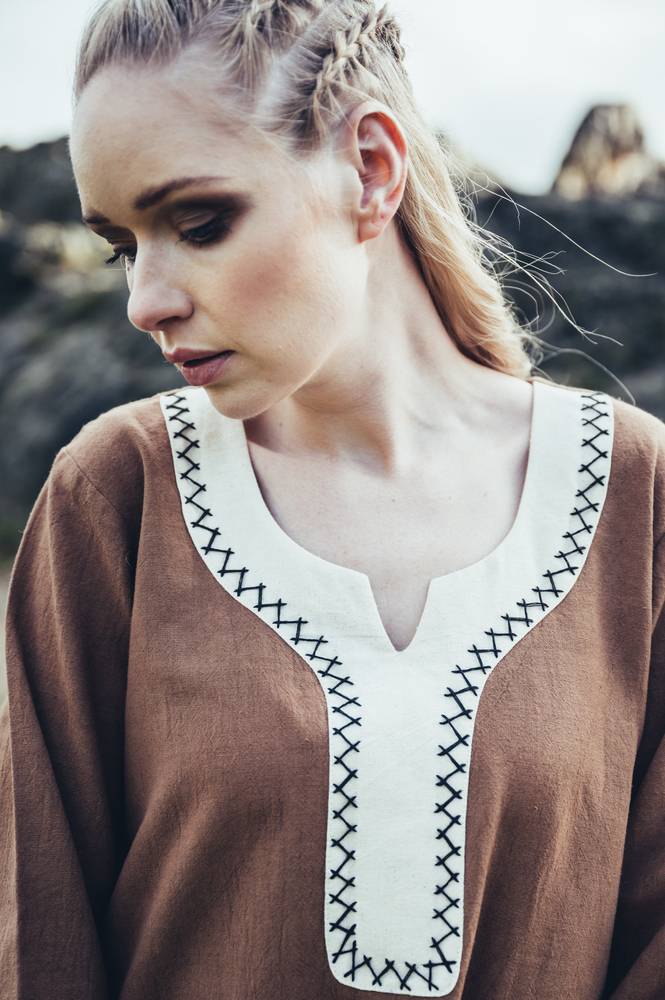 Viking Dames Jurk, Lagertha in Bruin
