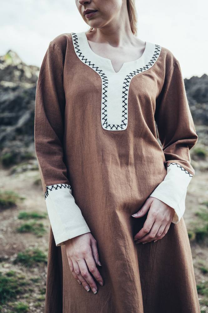 Viking Dames Jurk, Lagertha in Bruin