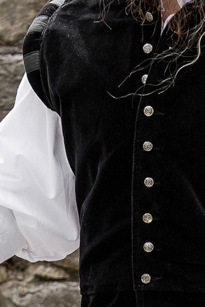 Middeleeuwse Heren Gilet in Zwart