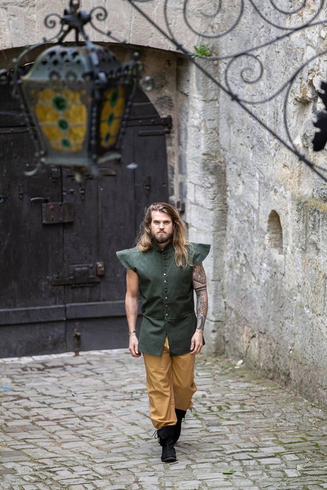 ​​Middeleeuwse Heren Gilet in Groen