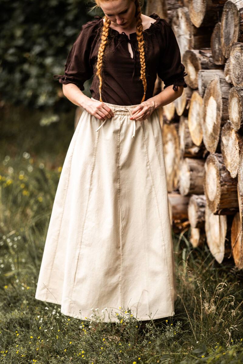 ​​Middeleeuwse Dames Rok in Natuurkleur