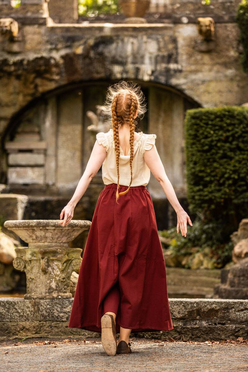 Middeleeuwse Dames Rok in Rood