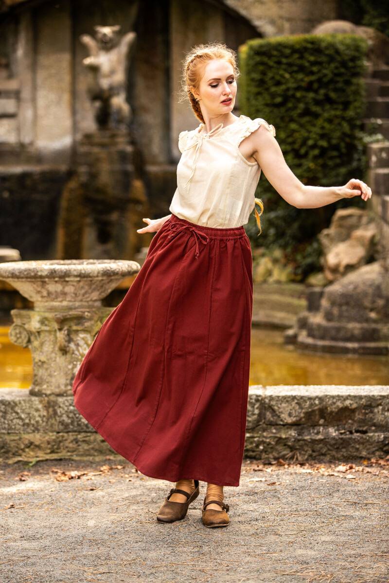 Middeleeuwse Dames Rok in Rood