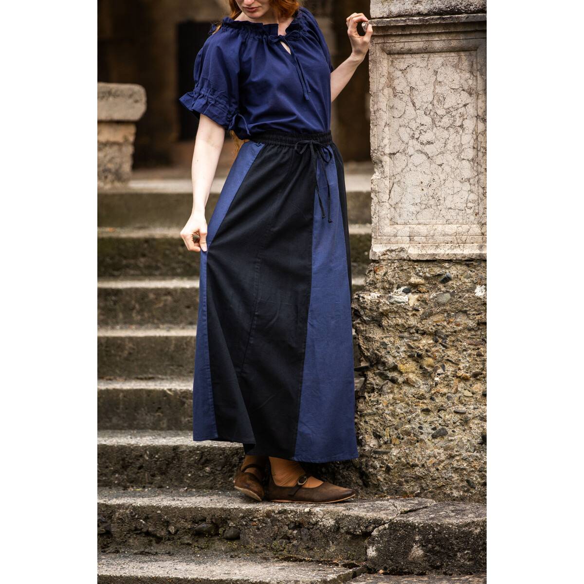 ​​​​​​​Middeleeuwse Rok in Zwart/Blauw